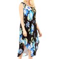thumbnail image 3 of Sakkas Clara Women's Casual Summer Sleeveless Sundress Loose Floral Print Dress - B-Blue - One Size, 3 of 5