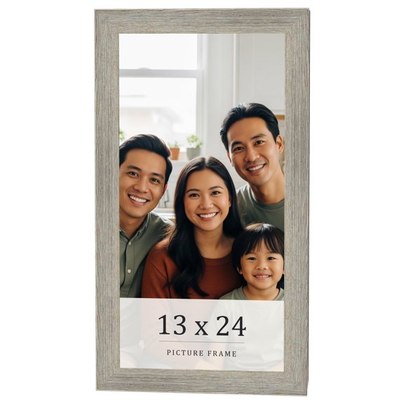 13x24 Frame Grey Real Wood Picture Frame Width 1.5 Inches | Interior Frame Depth 0.5 Inches | Barn