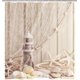 thumbnail image 3 of Beach Shower Curtain Starfish Sand Bath Curtain Digital Print with 12 Hooks Polyester Fabric Bathroom Decor, 72 x 72 inches (180x180m), beige, 3 of 4