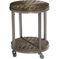 thumbnail image 2 of SEI Furniture Konya Table d'Appoint Rond Urbain Industriel Mobile de 18 Pouces en Chêne, 2 of 8