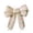 A, variant on Christmas Bow, Double Layer Wired Ribbon Bow, Linen Texture Holiday Ornament with Snowflake Print for Wreath, Front Door, Tree, Indoor Outdoor