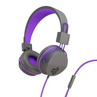 JBuddies Studio Wired Over-the-Ear Folding Adjustable Noise Isolation Headphones with Mic (Graphite Purple)