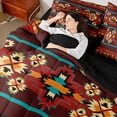 thumbnail image 4 of Feelyou Red Aztec Bedding Comforter Set 7pcs, Hippie Southwestern King Bedding Sets, 4 of 8
