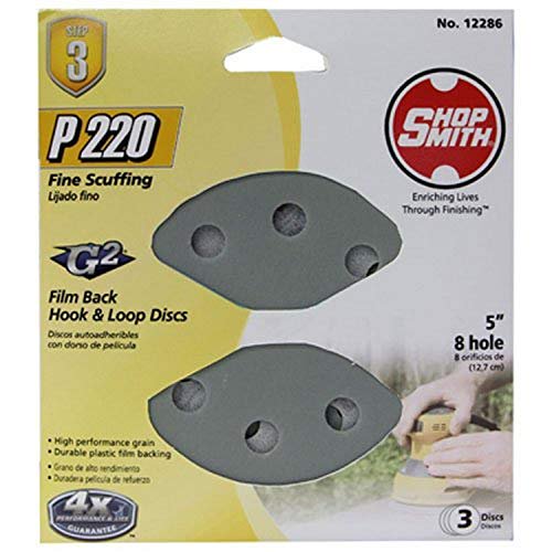 Ali Industries 2411163 5 in. Film Back Hook & Loop Sandpaper Disc, 220 Grit - Pack of 3