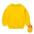 thumbnail image 6 of biudgviw Baby Boy Girl Sweatshirt Fleece Lined Long Sleeve Pullover Comfy Warm Crewneck Tops Kids Winter Clothes(Yellow,18-24 Months), 6 of 7