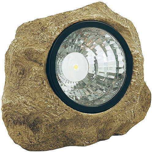 Moonrays Solar Powered LED Rock Spotlight Garden Accent with Hidden Key Compartment by Coleman Cable Inc