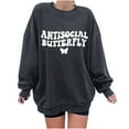 thumbnail image 1 of Sudadera Para Mujer Sudaderas de Otoño Estampado de Letras Cuello Redondo Suelto Manga Larga Jersey de Gran Tamaño de Lana Odeerbi  ODB171639, 1 of 9