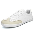 thumbnail image 4 of Men's Dress Sneakers, Leather Fashion Sneakers for Men Oxfords Classic Handmade Comfortable Lace Up Platform Flat Sneakers Tennis Retro Shoes, 4 of 9