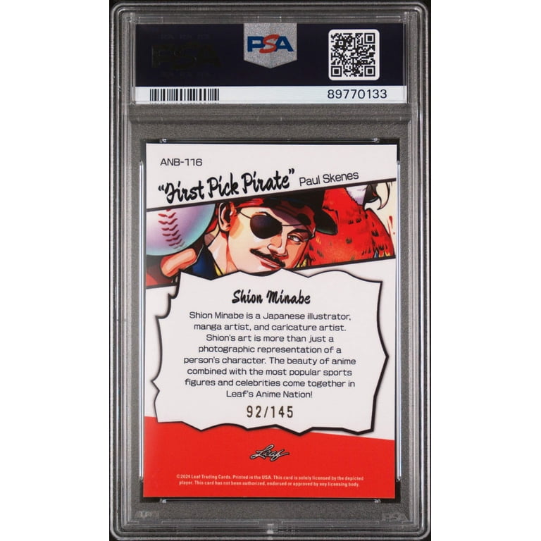 Graded 2024 Leaf Web Exclusives Paul Skenes #116 Anime Nation 
