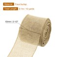 thumbnail image 2 of Cinta de yute con alambre Uxcell, 2-1/2 pulgadas x 10 yardas, rollo de cinta de tela blanca, decoración con borde de alambre, color natural / 2.5", 2 of 5