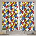 thumbnail image 2 of Ambesonne Mosaic Valance & Curtain, Colorful Retro Stained Glass, 55"x30", Multicolor, 2 of 6