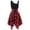 Red, variant on Taylonsss Fashion Women Sleeveless Cold Shoulder Lace Up Plaid Print Irregular Dress