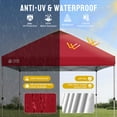 thumbnail image 6 of CROWN SHADES 10x10 Pop Up Canopy Tent with One Push Setup Easy Outdoor Sun Shade for Events, Parties, Camping Red, 6 of 8