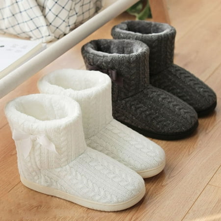 

Zhaomeidaxi Women Warm Plush Slipper Boots Cozy Wool Indoor Outdoor Home Shoes