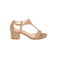 thumbnail image 2 of New Women Nature Breeze Roxane-01 Faux Suede Open Toe T-Strap Chunky Heel Sandal, 2 of 5