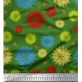 thumbnail image 1 of Soimoi Green Cotton Poplin Fabric Artistic Floral Print Sewing Fabric Yard 56 Inch Wide, 1 of 3