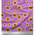 thumbnail image 1 of Soimoi Purple Japan Crepe Satin Fabric Sunflower Floral Fabric Prints By Yard 42 Inch Wide, 1 of 3