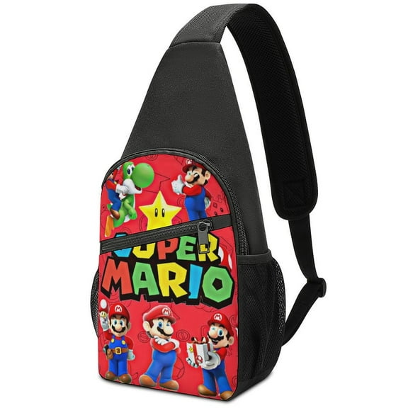 Mario Crossbody Bags for Women Men Trendy Sling Bag Backpack Casual Chest Bag for Hiking Travel Gym