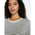 thumbnail image 5 of Time and Tru Women's Cotton Crewneck Tee with Short Sleeves, Sizes XS-XXXL, 5 of 6