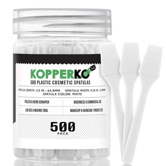 Kopperko Paquete de 500 espátulas cosméticas de 2,5 pulgadas - Espátula pequeña de plástico para cremas cosméticas y manualidades | Espátula de maquillaje o miniaplicador multiusos para mezclar tarros