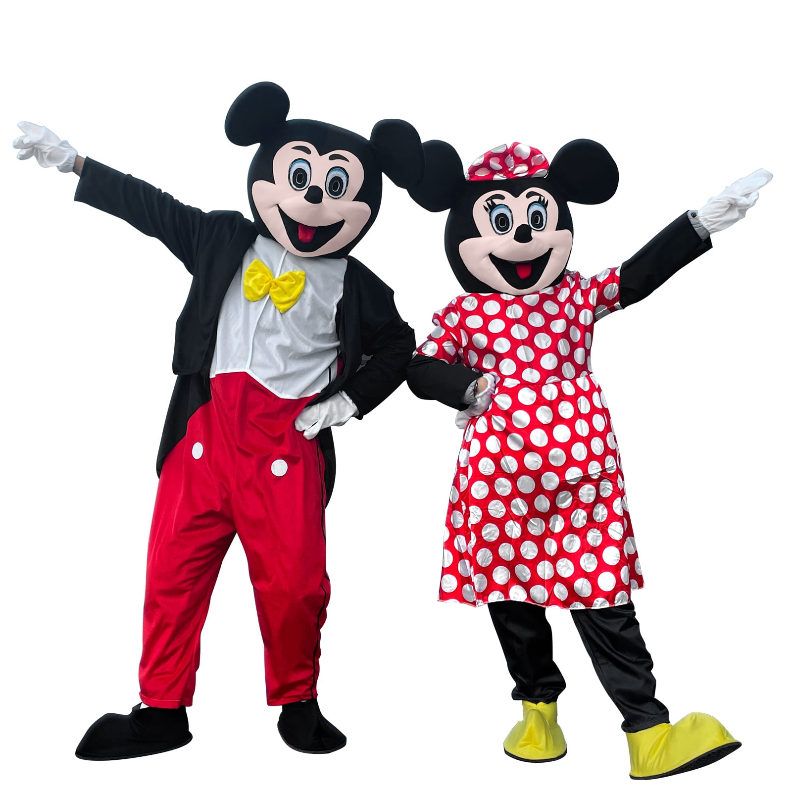 Classic Mascot Costume Compatible with Mickey and Minnie Mouse Adult