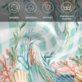 thumbnail image 6 of Summer Coastal Cloth Napkins, Watercolor Corals Shells Starfish Green Plaid Washable and Reusable Dinner Napkins Set of 2, Table Napkin for Kitchen Party Birthday Wedding Hotel Housewarming 20"x20", 6 of 9