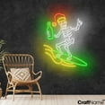 thumbnail image 2 of Craftnamesign Santa Skeleton Surfing Neon Sign, Bar Pub Wall Art, Christmas LED Light Decor, 2 of 5