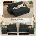 thumbnail image 2 of Pingliang Home Pull Out Sleeper Sofa Bed Sectional Sofa with Storage Chaise,L Shaped Sectionals Couches with Side Pockets,Modern Linen Reversible Sofa Couch for Living Room Apartment Office Studio, 2 of 9