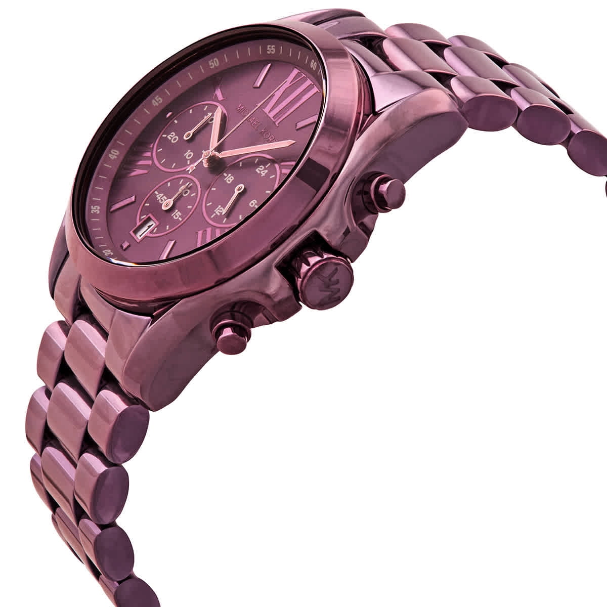 Michael Kors MK Glossy Purple Dial Rose Gold Frame Purple Rubber Strap  Fashion Watch for Women  Lazada PH