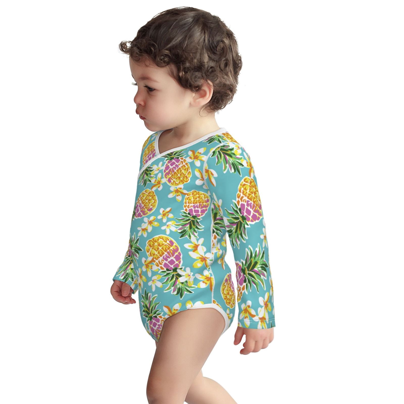 Xecao Cute Pineapples Print Baby unisex-baby Cotton Long-sleeve Bodysuits-3 Months