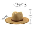 thumbnail image 3 of Yuanlong Womens Woven Straw Hats Leather Buckle Band Fedora Hat Spring Summer Breathable Beach Holiday Casual Lady Sun Cap, 3 of 5