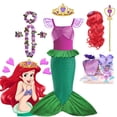 thumbnail image 2 of Disfraz de La Sirenita de Disney para niña, disfraz de princesa Ariel, ropa de playa para fiesta de cumpleaños, Vestidos de verano, 2 of 5
