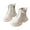 White, variant on Girls Lace up Combat Boots Kids Soft Comfort Ankle Booties Lug Sole Riding Boots(White,33)