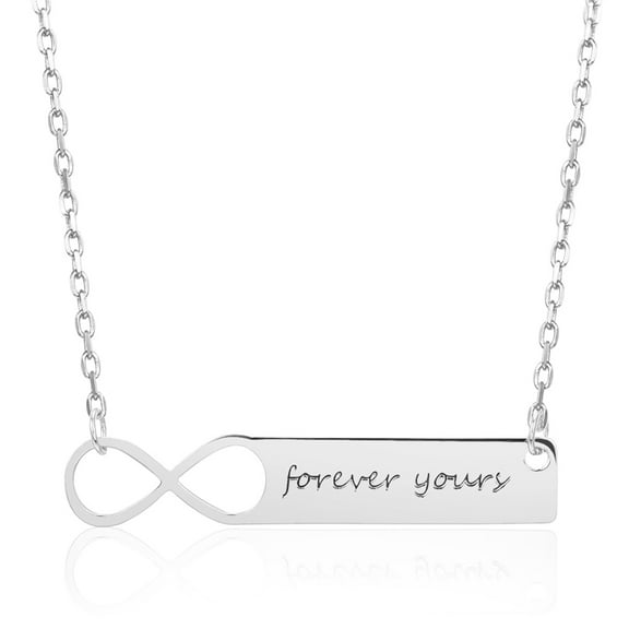 Personalized Infinity Necklace Name Plate Bar Necklace for Women