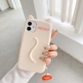 thumbnail image 1 of Funda de silicona con dibujos animados para iphone, carcasa con cola de gato estéreo para modelos 12 mini, 11 pro, X, XR, XS MAX, 6, 6s, 7, 8 Plus zhangmengya LED, 1 of 2