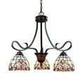 thumbnail image 3 of RADIANCE Goods Tiffany-Style Blackish Bronze 3-Light Victorian Mini-Chandelier 25" Wide, 3 of 8