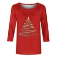 thumbnail image 5 of Oalirro Christmas Shirts for Women Christmas Tree Graphic Tees Xmas Holiday Top, 5 of 5