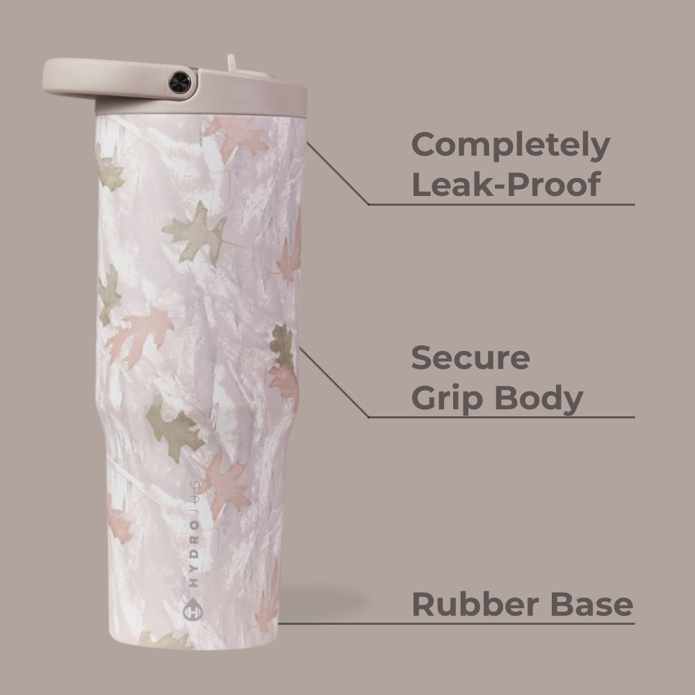 HydroJug Sport 40 oz Stainless Steel Water Bottle with Flip Straw, Insulated Leak-Proof Tumbler for Gym & Outdoor - Camo