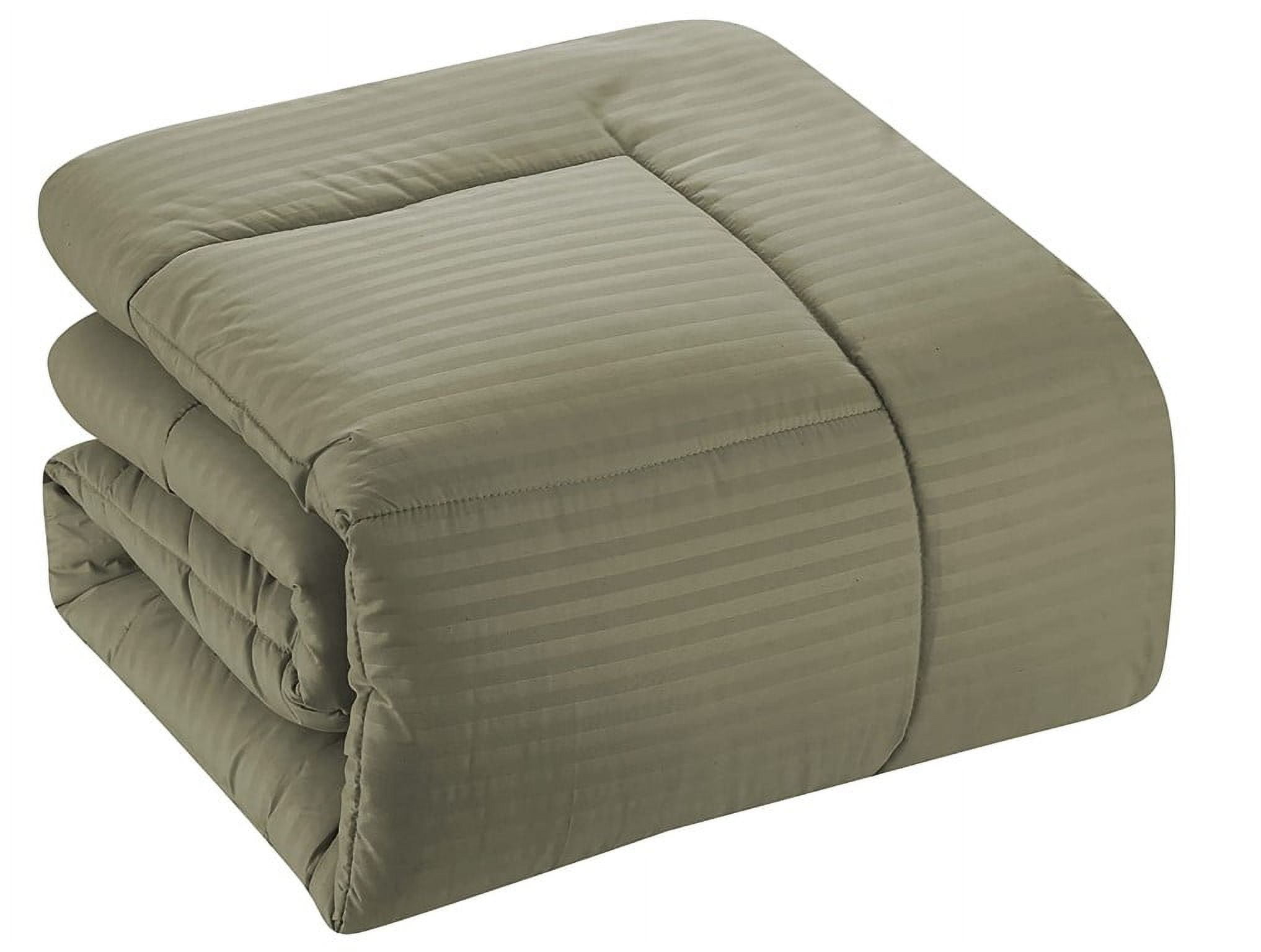 Sweet Home Collection 8-Piece Hotel Style Dobby Stripe Bed in a Bag, Queen