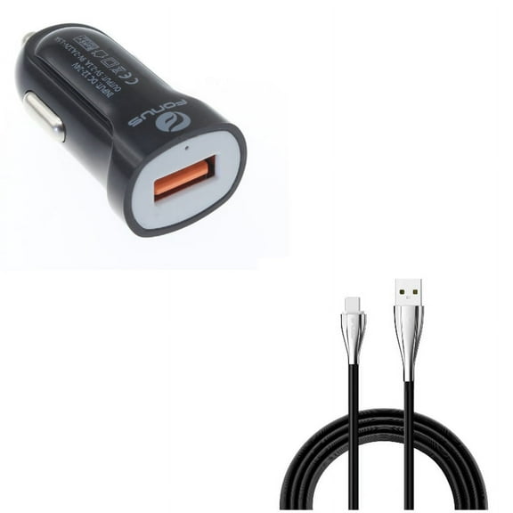 Type-C 6ft USB Cable w 18W Car Charger for Google Pixel 6/Pro - Charger Cord Power Wire, Fast USB Port Power Adapter P9P Compatible With Google Pixel 6/Pro