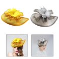 thumbnail image 1 of Sombrero tocado Yinane Vintage para mujer amarillo gris, 1 of 8