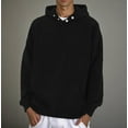 thumbnail image 3 of Men's Pullover Hoodie Loose-fitting Super Soft Pocket Button Collar, 3 of 16