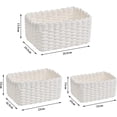 thumbnail image 4 of 3-Piece Woven Storage Basket (White), Towel Basket, Storage Basket, Recycled Paper String Storage, Tabletop Storage, Multifunctional Storage Basket, 4 of 5