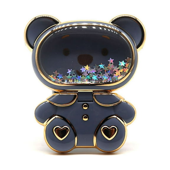 Huanledash Phone Stand with Mirror 360 Degree Rotation Shiny Glitter Cartoon Bear Phone Desk Steady Stand Holder Mobile Phone Accessories