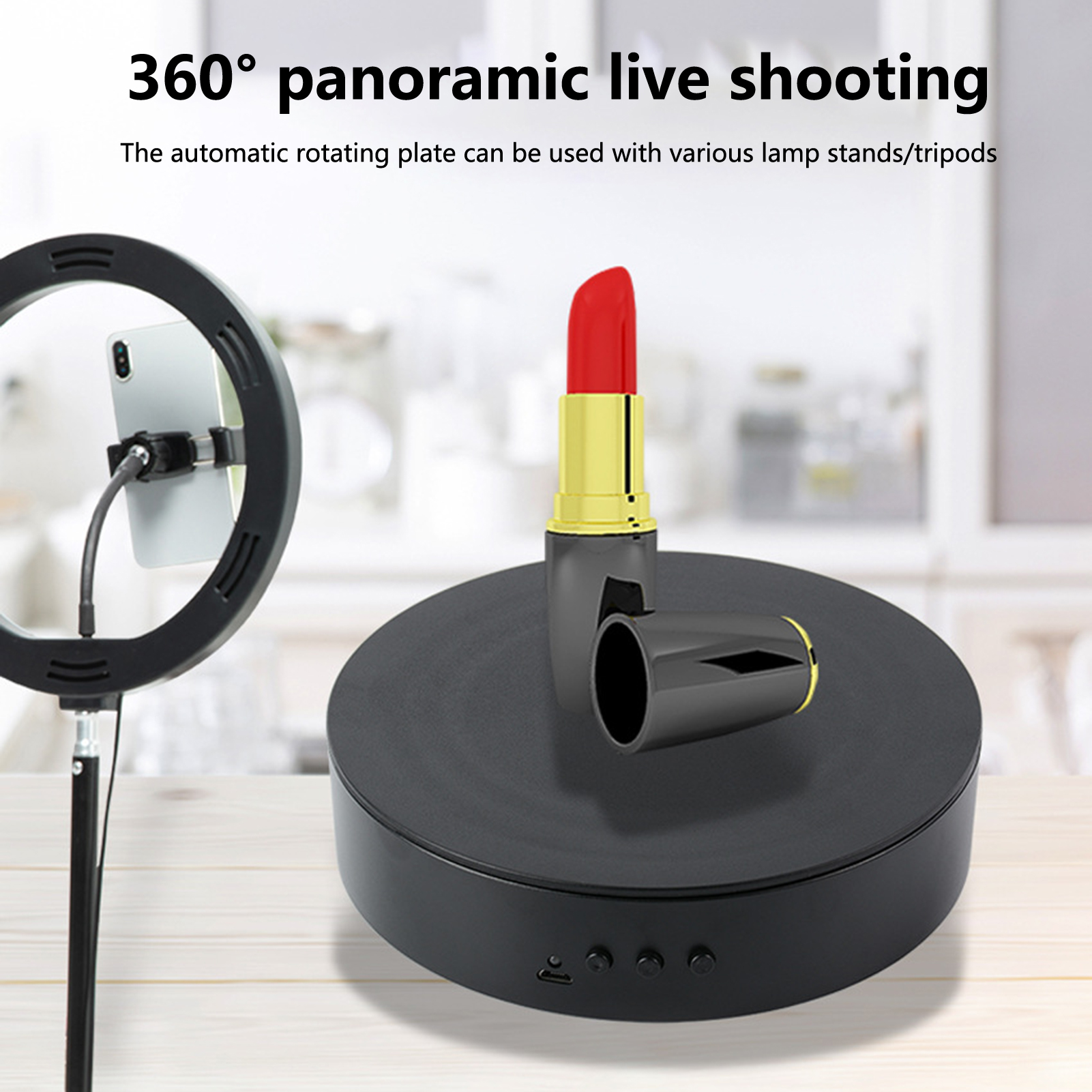 Waroomhouse 1 Set Display Stand 360 Degree Rotatable Show ABS Convenient  Motorized Rotating Display Spinner Turntable for Shopping Mall 
