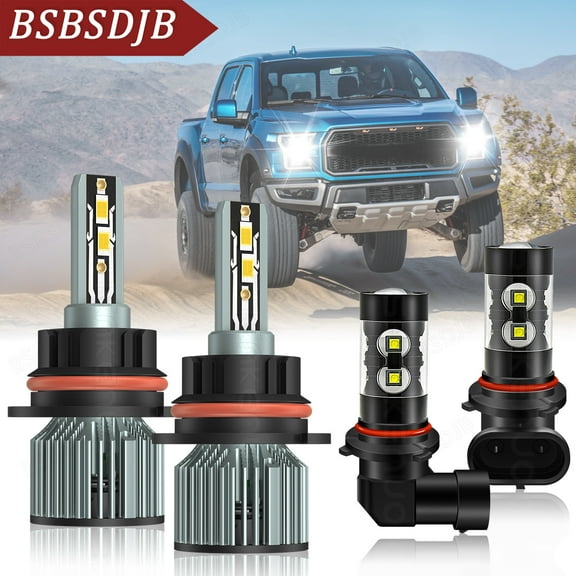 For Ford F-150 1999 2000-2003 LED Headlight   Fog Light Bulbs 6000K Bright White