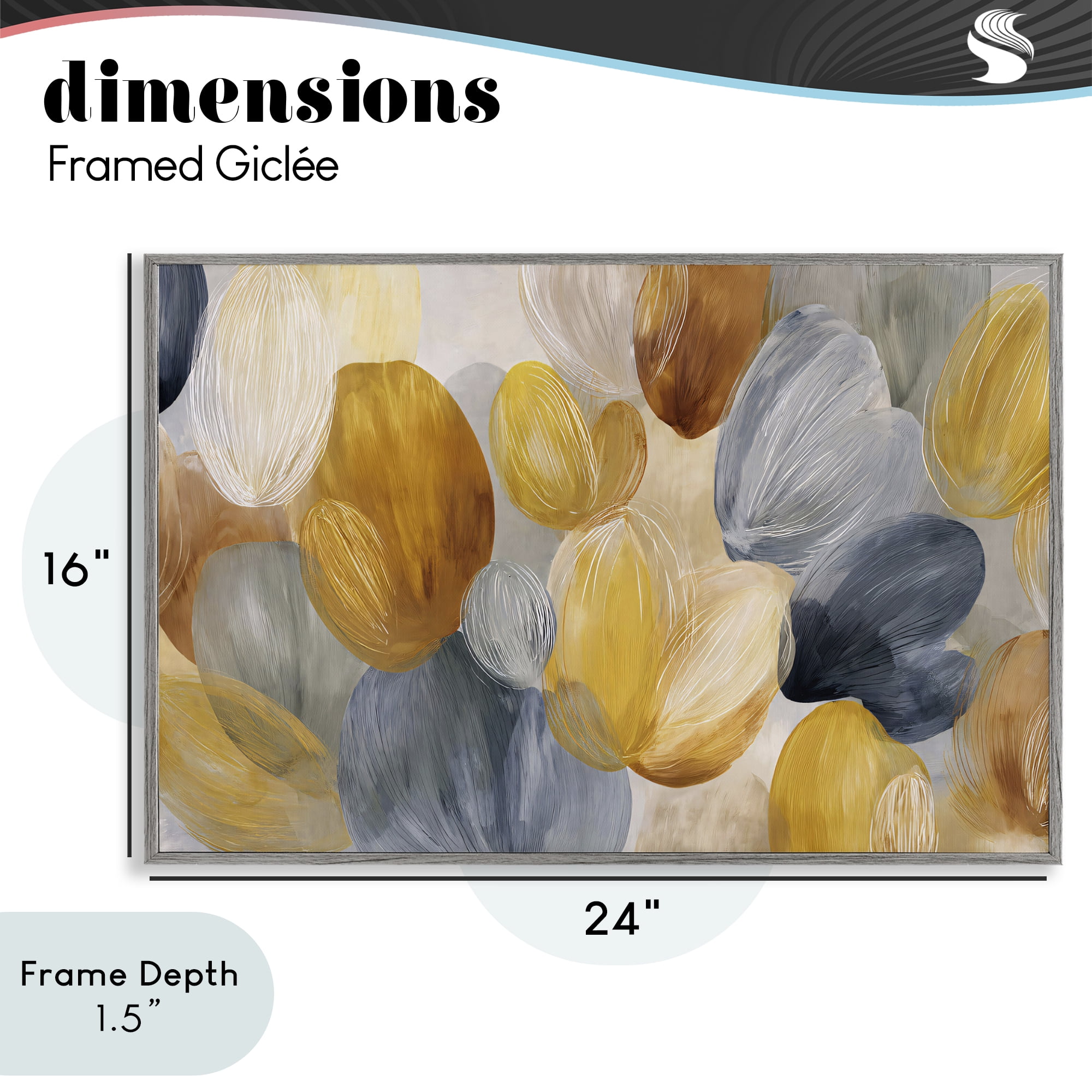 Stupell Industries Warm Oblong Layered Shapes Gray Framed Giclee Art, design by Jacky Ngan