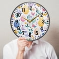thumbnail image 6 of Yayeee Wall Clock Battery Operated 11.9" Silent Quartz Non-Ticking for Living Room Decor, Purple Easter Eggs, 6 of 8