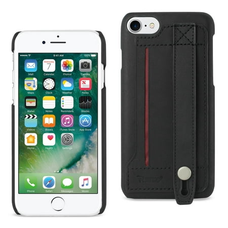 Iphone 7 Genuine Leather Hand Strap Case In Black