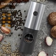thumbnail image 2 of Battery-Powered Gravity Sensor Spice Grinder: Rustproof Stainless Steel Electric Mill for Peppercorns, Sea Salt & Herbs – Wireless, Compact, Easy-Clean Kitchen Tool with Color Gift Box (Silver), 2 of 6